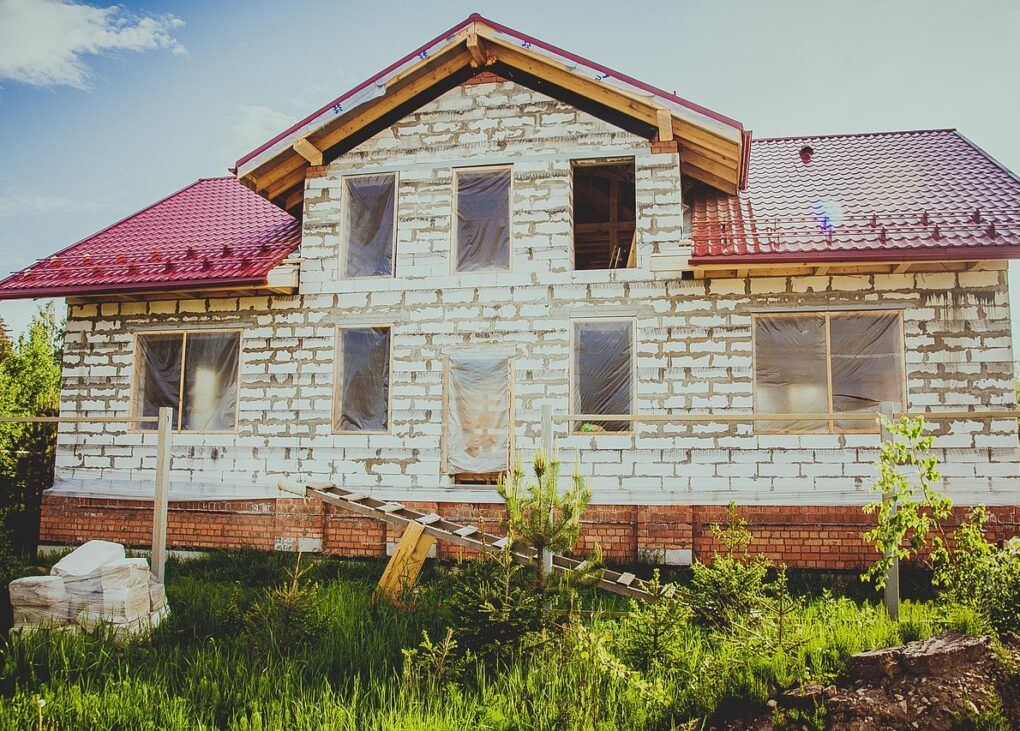 construction, house, nature, building, home construction, the façade of the, sky, wall, building wall, cottage
