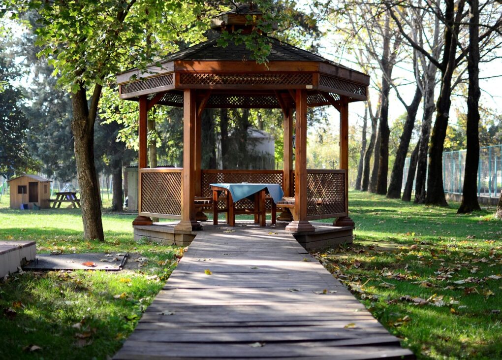 pergola nature green natural wood 3823309