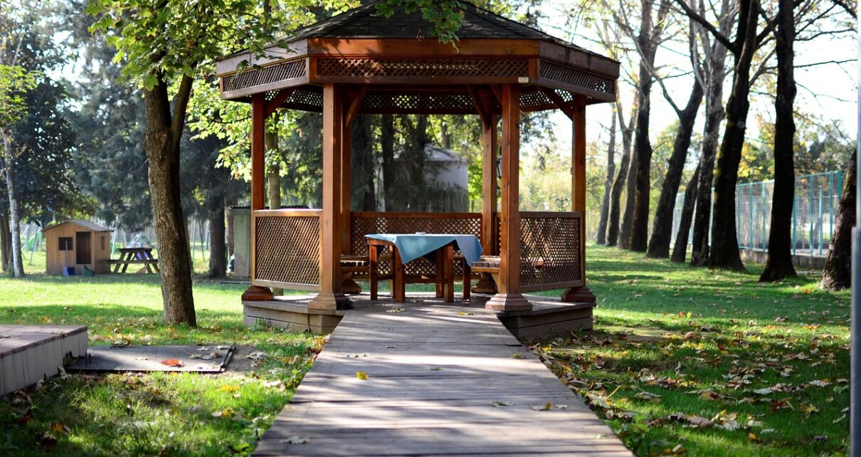 pergola nature green natural wood 3823309